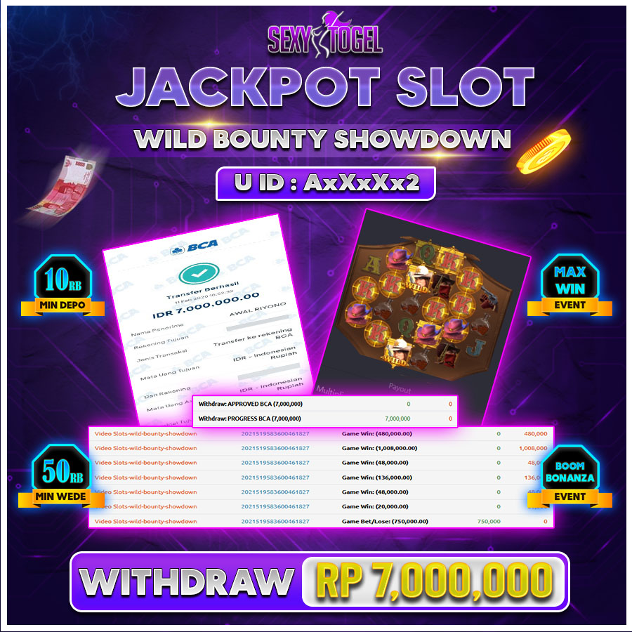 SEXYTOGEL JACKPOT SLOT WILD BOUNTY SHOWDOWN Rp.7.000.000.,-LUNAS